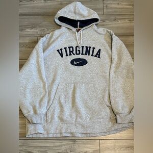 Vintage Virginia Nike Center Swoosh Hoodie Gray Size XXL